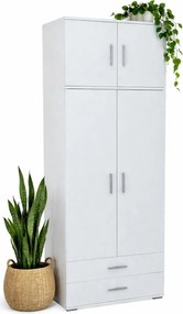 Biała Szafa Z Nadstawką Do Sypialni F5-H22