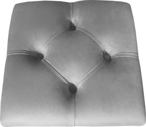 Pufa CHESTERFIELD tkanina Welur loft ławka podnóżek metal : Kolor Stelaża - Czarny , Kolor tkaniny - VELVET - MG17, Typ tkaniny - Velvet