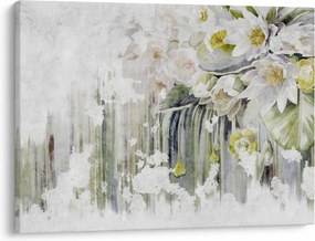 Obraz - Białe kwiaty, vintage (70x50 cm)