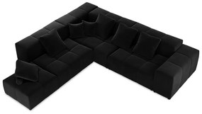 Czarny aksamitny narożnik (róg zmienny) Rome Velvet – Cosmopolitan Design