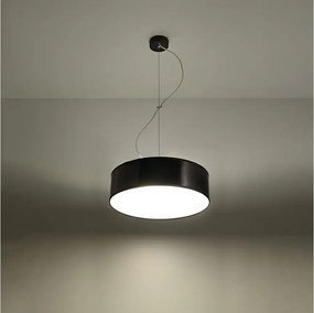 Lampy wiszące minimalistyczny Cercle, PVC - 2 źródło światła 3000K - L.35 x H.111 cm - czarny