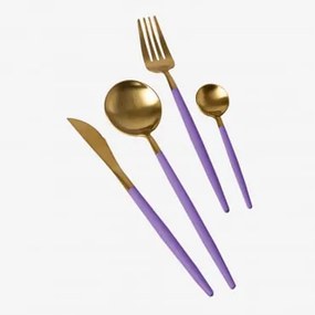Metaliczne Sztućce Noya Colors 16 Sztuk Lavanda|lavander - Sklum