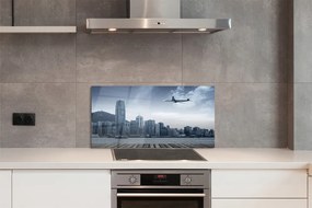 Panel nad Blat Kuchenny Samolot nad Miejskimi Chmurami