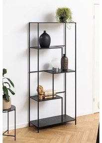 Regał w dekorze marmuru w kolorze matowej czerni 72x114x32 cm Infinity – Actona