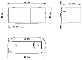 Szary minimalistyczny kinkiet podwójny - 3Q EX581 L5-T44