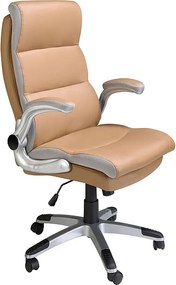 Brązowe obrotowe krzesło biurowe ze sztucznej skóry 4141 ANGEL CERDA