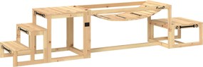 PawHut Zestaw Agility dla Psów, Konstrukcja do Treningu Psów z Mostem, Schodami, Platformą, Drewno Świerkowe, dla Dużych Psów do 40 kg