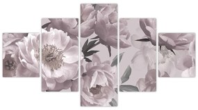 Obraz - Vintage kwiaty piwonii (125x70 cm)