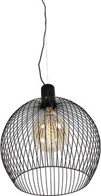Designerska okrągła lampa wisząca czarna 50 cm - Dos