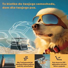 Transporter dla psa BRUNO, 66x90x72cm, srebrna/czarna Jurhan