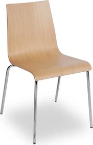 Drewniane krzesło sztaplowane naturalny + chrom T0-L70