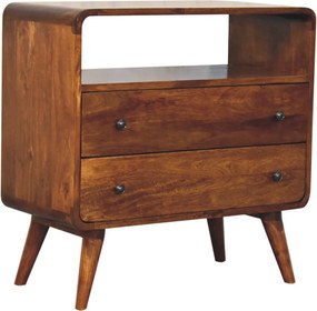 Artisan Furniture Zakrzywiona konsola Nordic Charm z litego drewna