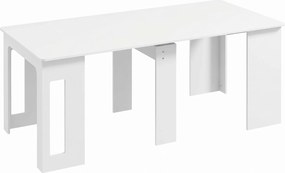 HOMCOM Stół jadalniany, składany stół, rozkładany stół kuchenny, stół jadalniany, płyta wiórowa, 60-180 x 85 x 75 cm, Biały