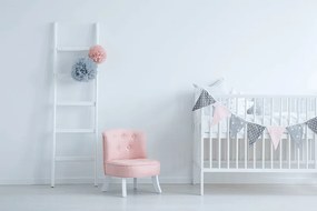 Lniany fotel dziecięcy z ozdobnymi guziczkami Somebunny len