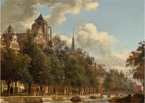 Obraz - Jan van der Heyden, View Down a Dutch Canal, reprodukcje (70x50 cm)