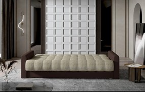 Sofa rozkładana z funkcją spania GARETT VELVET beżowa/szara ELTAP