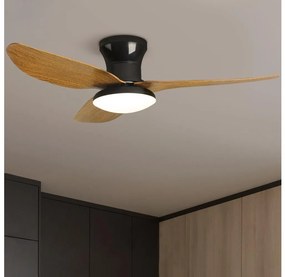 Brilagi-LED Regulowany wentylator sufitowy LED/30W/230V 3000-6500K czarny/brąz+D