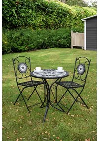 Czarny metalowy zestaw mebli ogrodowych dla 2 osób Jalua – Garden Pleasure
