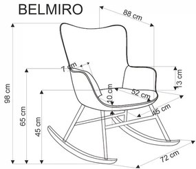 Zielony fotel bujany BELMIRO