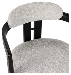 Białe/czarne tapicerowane fotele jadalniane zestaw z podłokietnikami 2 szt. Eiden – MOME