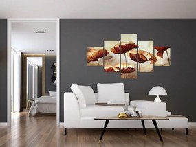 Obraz czerwonych kwiatów (125x70 cm)