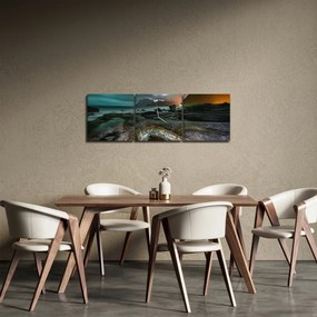 Obraz - Scena nocna (z zegarem) (90x30 cm)