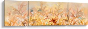 Obraz - Liście w jesiennych kolorach, obraz olejny (170x50 cm)