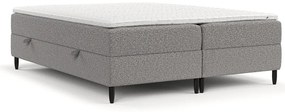 Szare łóżko boxspring ze schowkiem 140x200 cm Malte – Maison de Rêve