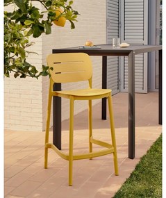 Musztardowy plastikowy hoker ogrodowy Morella – Kave Home