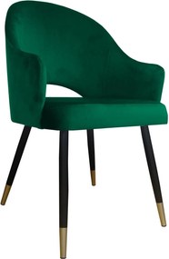 Krzesło Velvet tkanina Welur noga metalowa : Kolor nogi - Czano-złota stożek, Kolor tkaniny - VELVET - MG25, Typ siedziska - Siedzisko stałe