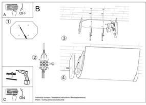 Biała lampa sufitowa ze szklanym kloszem 33x30 cm Eva – Nice Lamps