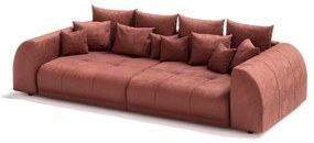 Ceglasta sztruksowa rozkładana sofa 310 cm Vanessa – Ropez