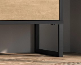 Regał niski COLIN 04 dąb złoty craft/czarny ML MEBLE