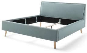 Szaroniebieskie tapicerowane łóżko dwuosobowe 160x200 cm Frieda – Meise Möbel