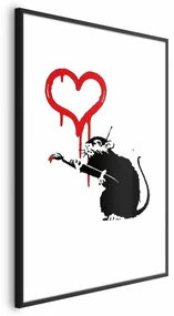 Plakat Love Rat 21x30 cm z ramą czarną z marginesem ARTGEIST B