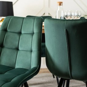 Krzesło Tapicerowane do Jadalni RIO Zielone Welurowe Nowoczesne Loft