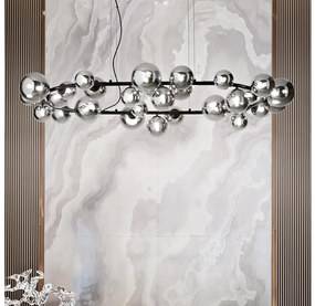 Ideal Lux - LED Żyrandol na lince PERLAGE 30xG9/3W/230V 143 cm czarny/dym