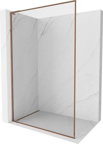 Mexen Kioto-F L ścianka prysznicowa Walk-in z ramką 95 x 202 cm, transparent 8 mm, różowe złoto - 800-095-174-60-00