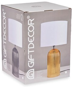 Lampa stołowa szklana podstawa z ryflowanego szkła LINES, Ø 25 cm