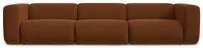 Pomarańczowa/brązowa aksamitna sofa 319 cm Ekahi – Makamii