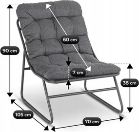 Zestaw Mebli Ogrodowych NIKEA Szary 2x Fotel Stolik Tarasowy Nowoczesny