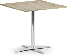 Stolik kawowy AURA, 60x60 cm, chrom podstawa, dąb naturalny