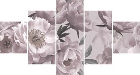 Obraz - Vintage kwiaty piwonii (125x70 cm)