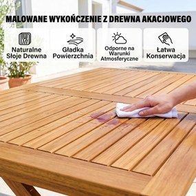 Outsunny Zestaw mebli ogrodowych FSC z drewna, 5-cz., składany stół z 4 krzesłami, lamelowy design | Aosom PL