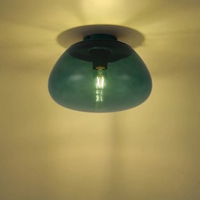 Designerska lampa sufitowa zielona z zielonym szkłem - Giselle