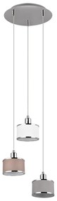 Lampa wisząca w beżowo-srebrnym kolorze z tekstylnym kloszem ø 29 cm Kaprun – Trio