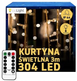 Kurtyna ZEWNĘTRZNA 304 LED z PILOTEM