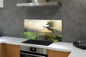 Panel Szklany Jednorożec na Tęczowym Polu