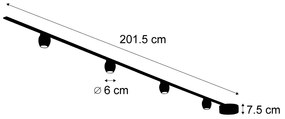 Nowoczesny system oświetlenia szynowego z 4 czarnymi reflektorami jednofazowymi - Magnetic Zagaye Nowoczesny Oswietlenie wewnetrzne