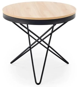 Stolik kawowy LEILA 60x60 dąb naturalny/czarny HALMAR